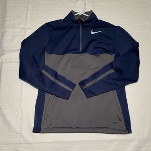 Men’s Nike 1/4 Zip Golf Pullover. Size S. Navy and Gray. Pockets.